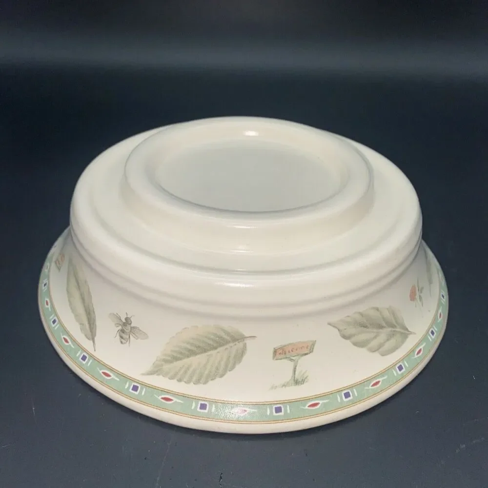Pfaltzgraff Naturewood Hurricane Candle Bottom Piece No Glass- Replacement Piece